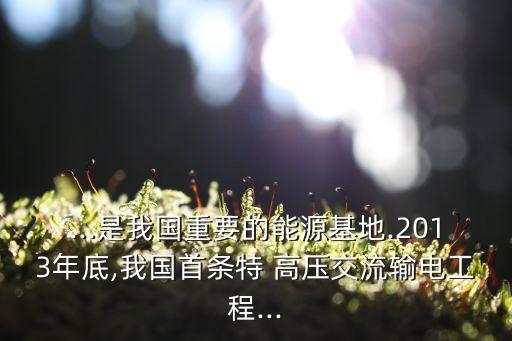 ...是我國重要的能源基地.2013年底,我國首條特 高壓交流輸電工程...