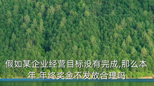 假如某企業(yè)經(jīng)營目標(biāo)沒有完成,那么本年 年終獎金不發(fā)放合理嗎