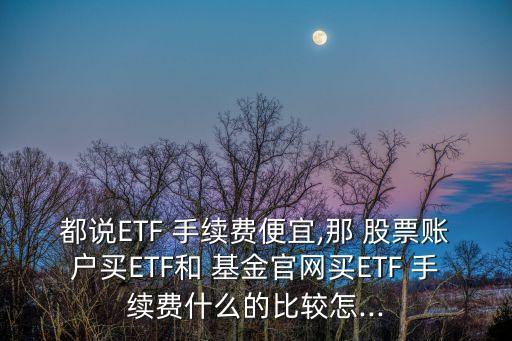 都說ETF 手續(xù)費便宜,那 股票賬戶買ETF和 基金官網買ETF 手續(xù)費什么的比較怎...