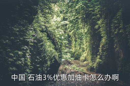 中國(guó) 石油3%優(yōu)惠加油卡怎么辦啊