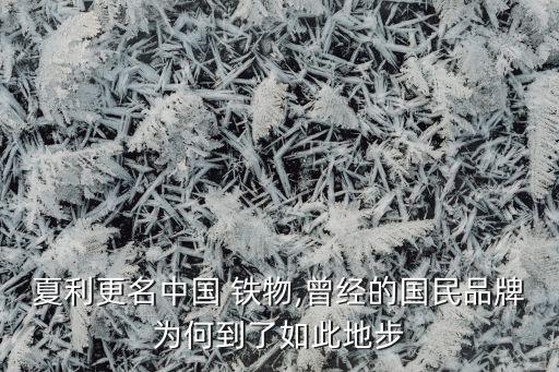 夏利更名中國(guó) 鐵物,曾經(jīng)的國(guó)民品牌為何到了如此地步