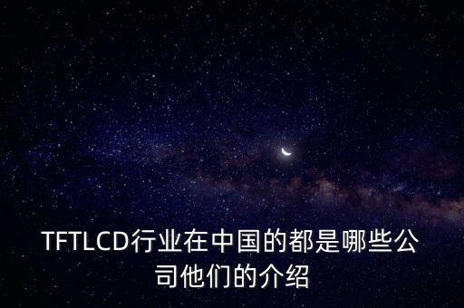 TFTLCD行業(yè)在中國的都是哪些公司他們的介紹