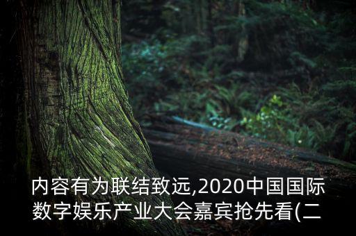 內(nèi)容有為聯(lián)結(jié)致遠(yuǎn),2020中國(guó)國(guó)際數(shù)字娛樂(lè)產(chǎn)業(yè)大會(huì)嘉賓搶先看(二