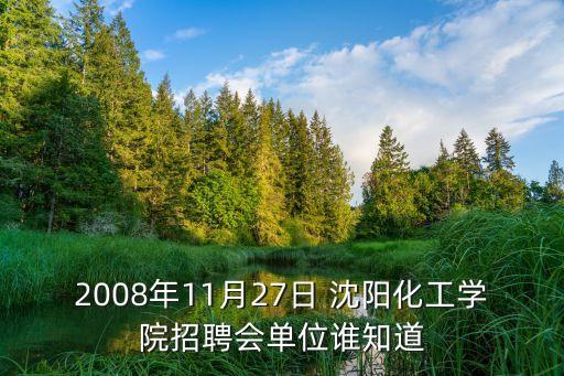 2008年11月27日 沈陽化工學院招聘會單位誰知道