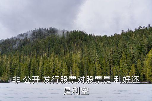 非 公開 發(fā)行股票對(duì)股票是 利好還是利空