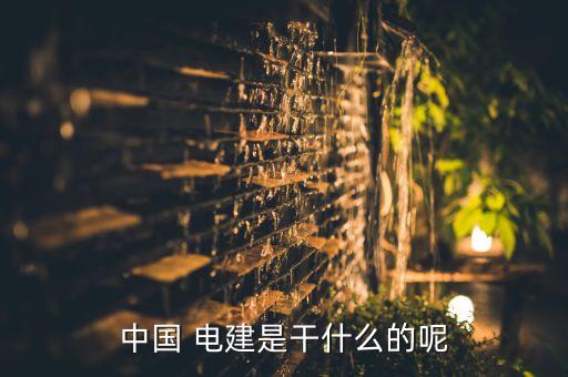 中國 電建是干什么的呢