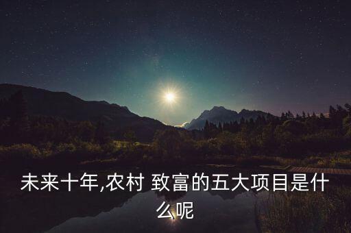 未來(lái)十年,農(nóng)村 致富的五大項(xiàng)目是什么呢