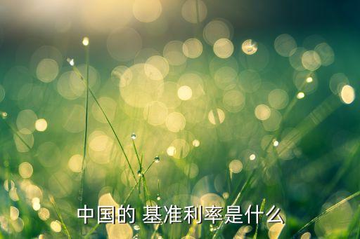 中國的 基準(zhǔn)利率是什么