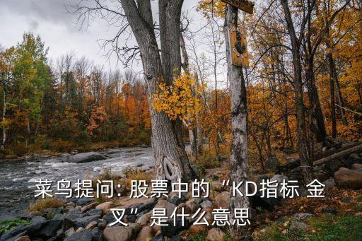 菜鳥提問: 股票中的“KD指標(biāo) 金叉”是什么意思