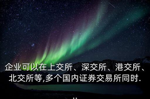 企業(yè)可以在上交所、深交所、港交所、北交所等,多個(gè)國內(nèi)證券交易所同時(shí)...