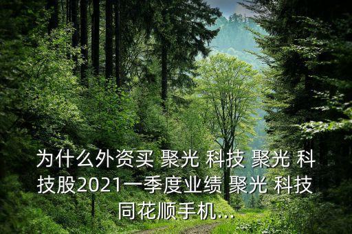 為什么外資買 聚光 科技 聚光 科技股2021一季度業(yè)績 聚光 科技同花順手機(jī)...