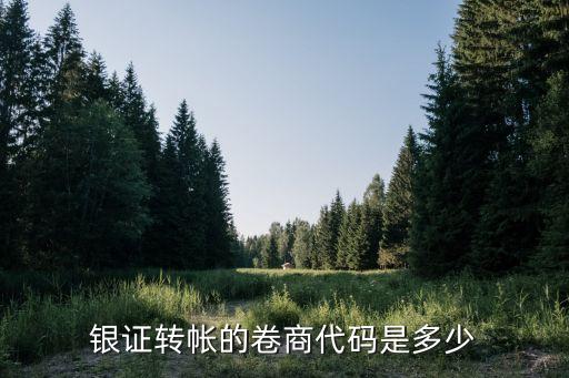 銀證轉(zhuǎn)帳的卷商代碼是多少