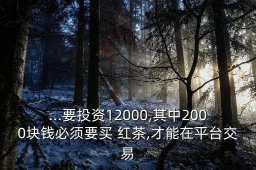 ...要投資12000,其中2000塊錢必須要買 紅茶,才能在平臺交易