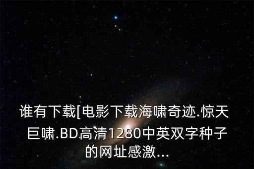 誰(shuí)有下載[電影下載海嘯奇跡.驚天 巨嘯.BD高清1280中英雙字種子的網(wǎng)址感激...