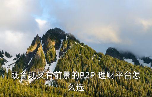 既合規(guī)又有前景的P2P 理財(cái)平臺(tái)怎么選