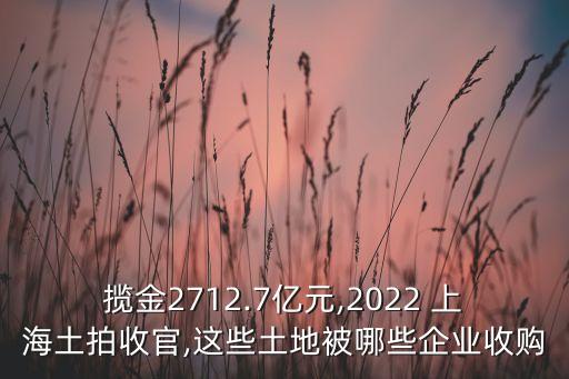 攬金2712.7億元,2022 上海土拍收官,這些土地被哪些企業(yè)收購