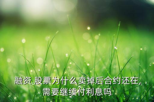  融資 股票為什么賣掉后合約還在,需要繼續(xù)付利息嗎