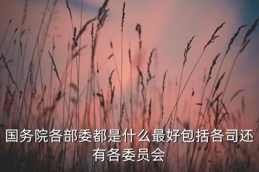 國(guó)務(wù)院各部委都是什么最好包括各司還有各委員會(huì)