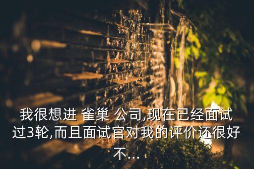 我很想進(jìn) 雀巢 公司,現(xiàn)在已經(jīng)面試過3輪,而且面試官對(duì)我的評(píng)價(jià)還很好不...