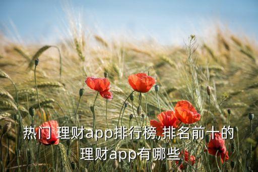 熱門 理財(cái)app排行榜,排名前十的 理財(cái)app有哪些