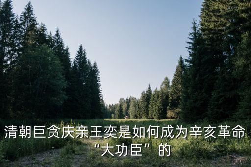 清朝巨貪慶親王奕是如何成為辛亥革命“大功臣”的