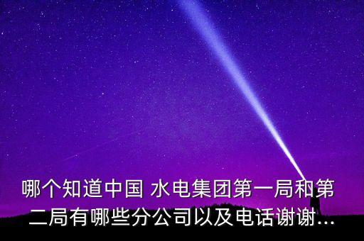 哪個(gè)知道中國 水電集團(tuán)第一局和第 二局有哪些分公司以及電話謝謝...