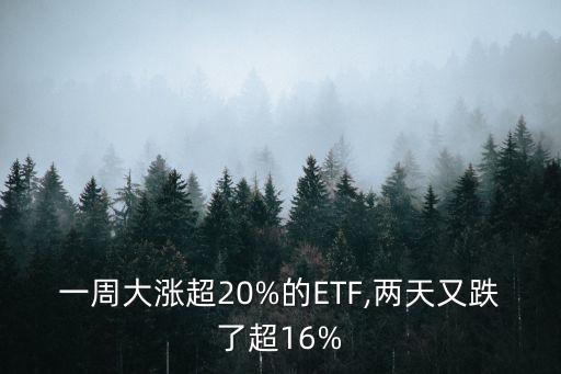 一周大漲超20%的ETF,兩天又跌了超16%