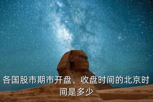 各國股市期市開盤、收盤時間的北京時間是多少