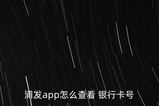 浦發(fā)app怎么查看 銀行卡號(hào)