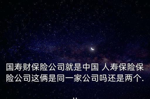 國壽財保險公司就是中國 人壽保險保險公司這倆是同一家公司嗎還是兩個...