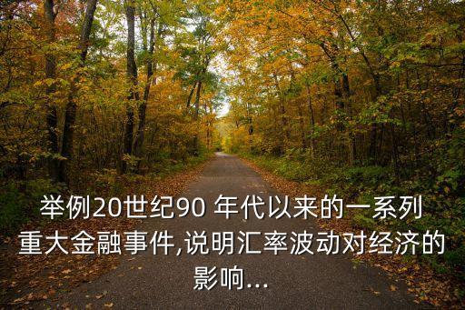 舉例20世紀(jì)90 年代以來的一系列重大金融事件,說明匯率波動(dòng)對(duì)經(jīng)濟(jì)的影響...