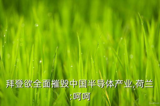 拜登欲全面摧毀中國半導(dǎo)體產(chǎn)業(yè),荷蘭:呵呵