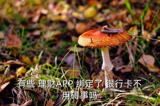 有些 理財APP 綁定了 銀行卡不用礙事嗎