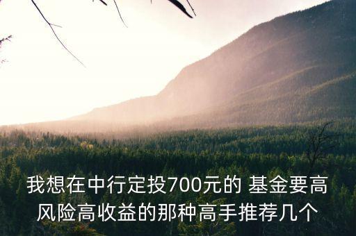 我想在中行定投700元的 基金要高風(fēng)險(xiǎn)高收益的那種高手推薦幾個(gè)