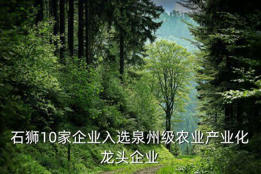 石獅10家企業(yè)入選泉州級(jí)農(nóng)業(yè)產(chǎn)業(yè)化龍頭企業(yè)