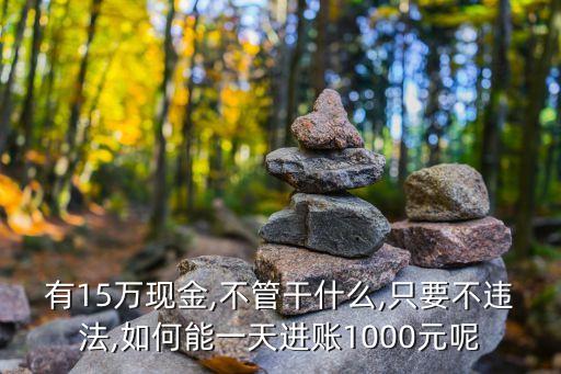 有15萬(wàn)現(xiàn)金,不管干什么,只要不違法,如何能一天進(jìn)賬1000元呢