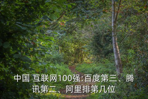 中國 互聯(lián)網(wǎng)100強(qiáng):百度第三、騰訊第二、阿里排第幾位