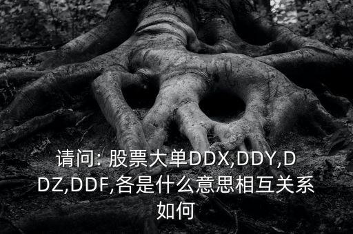 請問: 股票大單DDX,DDY,DDZ,DDF,各是什么意思相互關系如何