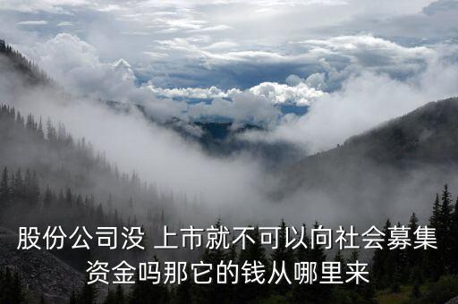 股份公司沒 上市就不可以向社會(huì)募集資金嗎那它的錢從哪里來