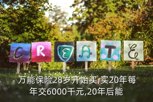  萬能保險28歲開始買,買20年每年交6000千元,20年后能