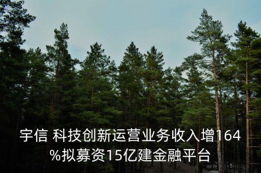 宇信 科技創(chuàng)新運(yùn)營(yíng)業(yè)務(wù)收入增164%擬募資15億建金融平臺(tái)