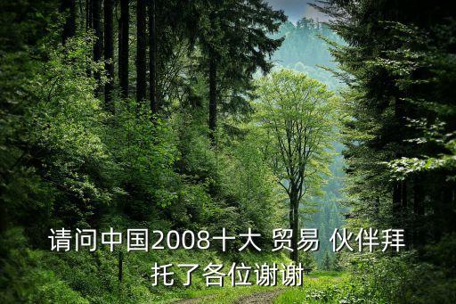 請問中國2008十大 貿(mào)易 伙伴拜托了各位謝謝