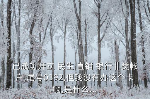 民生直銷銀行是什么,被開通了民生直銷銀行賬戶