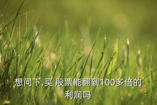 想問下,買 股票能翻到100多倍的利潤嗎