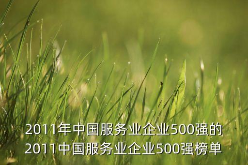 2011年中國服務(wù)業(yè)企業(yè)500強(qiáng)的2011中國服務(wù)業(yè)企業(yè)500強(qiáng)榜單