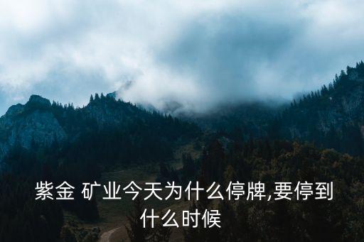  紫金 礦業(yè)今天為什么停牌,要停到什么時(shí)候