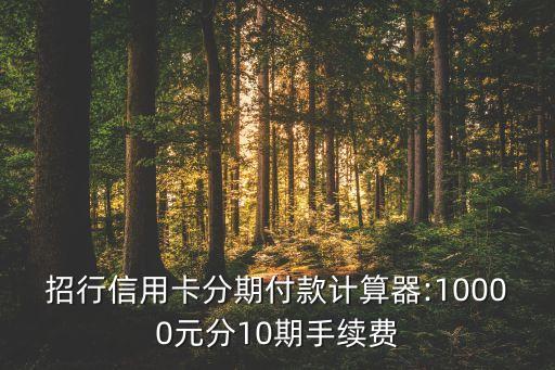 招行信用卡分期付款計(jì)算器:10000元分10期手續(xù)費(fèi)