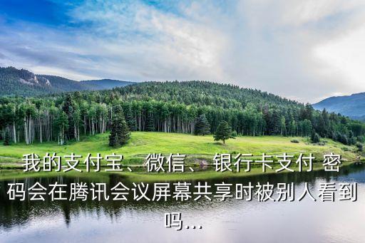 我的支付寶、微信、 銀行卡支付 密碼會(huì)在騰訊會(huì)議屏幕共享時(shí)被別人看到嗎...