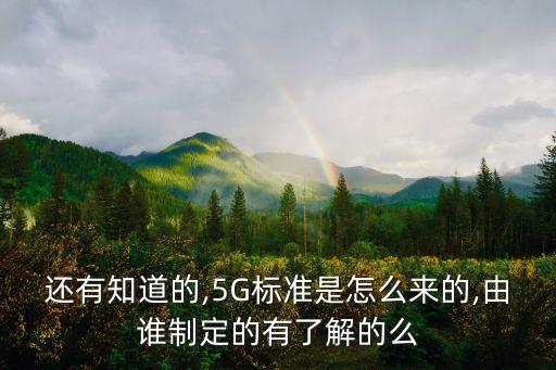 還有知道的,5G標(biāo)準(zhǔn)是怎么來(lái)的,由誰(shuí)制定的有了解的么