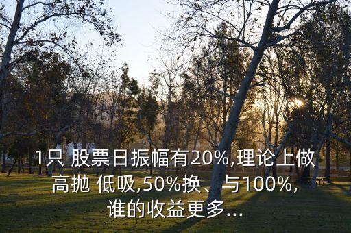 一只股票高拋低吸,股票高拋低吸成本價怎么算